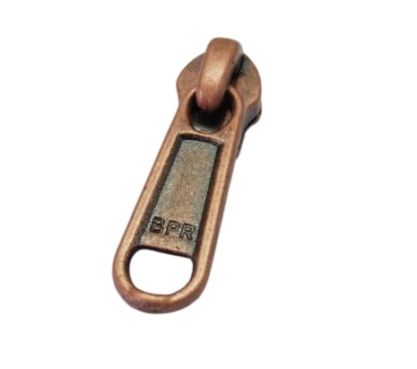 BPR #5 Non Lock Copper Antique Zipper Slider for Bags & Accessories | Metal #5 Zip Slider Manufacturer India