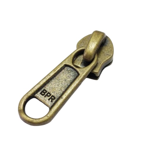 BPR #8 Non Lock Brass Antique Zipper Slider for Bags & Accessories | Metal #8 Zip Slider Manufacturer India